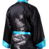 Light Blue Japanese Reversible Satin Kimono Robe for Men QKL1M